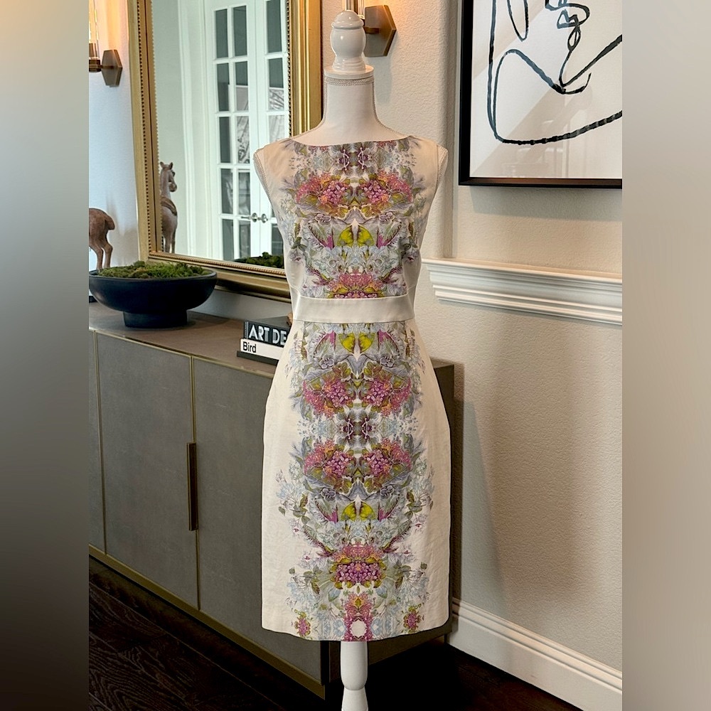 Karen Millen White Floral Midi Dress
